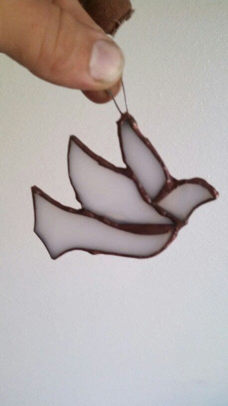 Stained Glass Christmas Tree Ornament White Dove Flying Stained Glass Christmas Glass