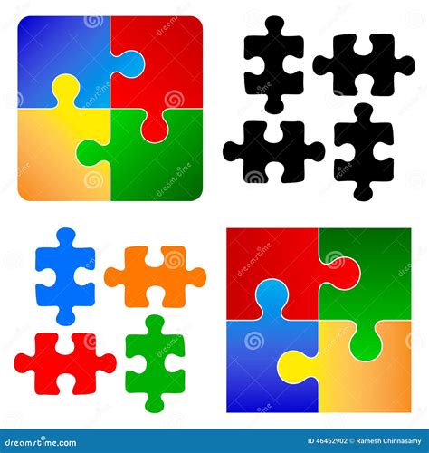 Basic Puzzle Pieces Stock Vector Illustration Of Competition 46452902