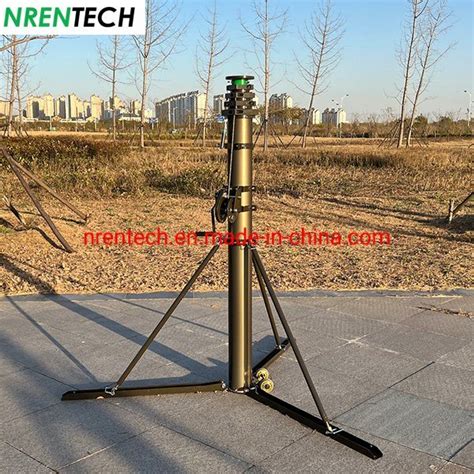 Aluminum Telescoping Mast Manual Operation 6m 40kg Payloads Crank Up