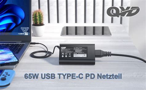 Qyd 65w Usb Type C Pd Netzteil Notebook Ladegerät Für Laptop Ladekabel Dell Latitude 7390 7370