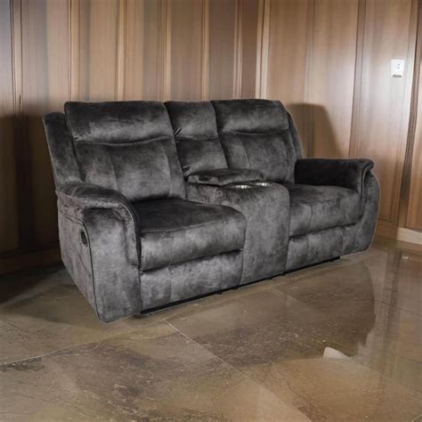 Benjara In Pillow Top Arm Faux Leather Rectangle Loveseat Recliner