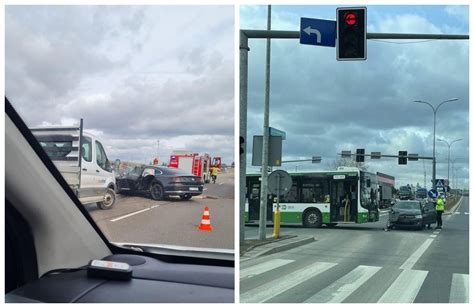 Dwie Kolizje W Tym Samym Czasie Autobus Zderzy Si Z Citroenem W