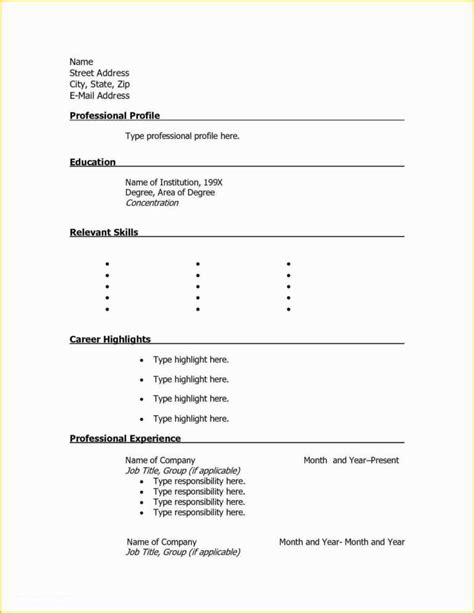 046 Free Resume Templates To Fill In And Print Of New With Regard To