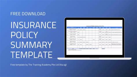 Insurance Policy Summary Template Free Download The Training Academy