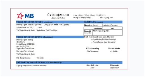 Ủy Nhiệm Chi MB Bank Là Gì Cách Viết UNC MB Bank