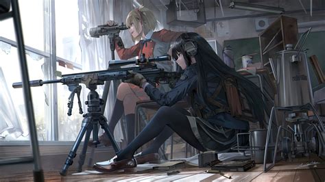 Wallpaper : anime girls, weapon, gun, artwork, girls with guns 3600x2024 - Furelse - 2270410 ...