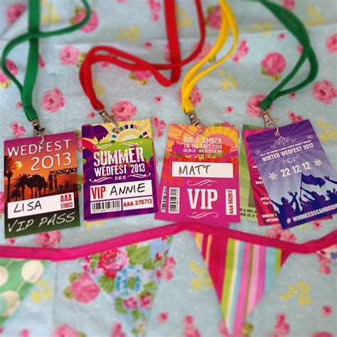 Festival Wedding Vip Pass Lanyards Wedfest