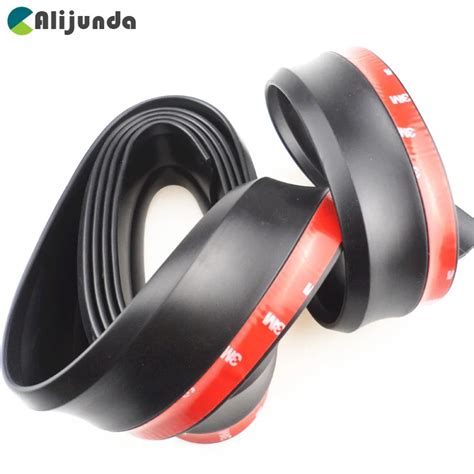 2.5m Front Bumper Lip Kit Car Buffer Ribbon Soft Black Bumper Strip for ...