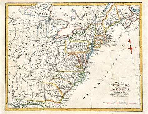 Map of the American Colonies 1775 - American Colonies 1775 map of early