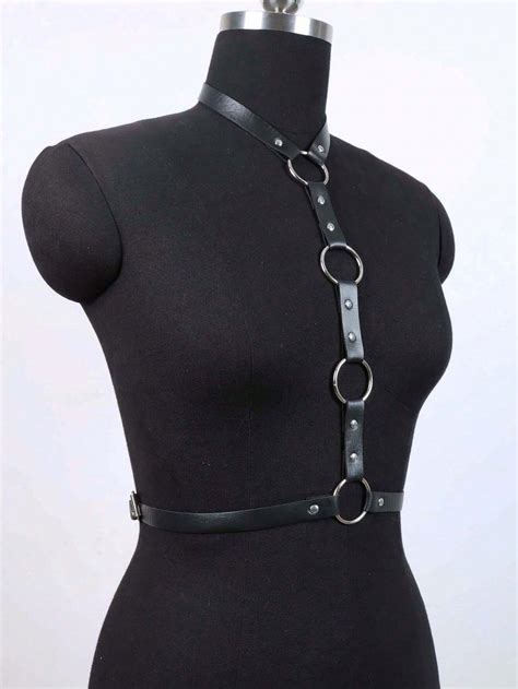 Exy Harness Pu Leather Bondage Bra Body Cage Straps Belts Women S Lingerie SHEIN UK