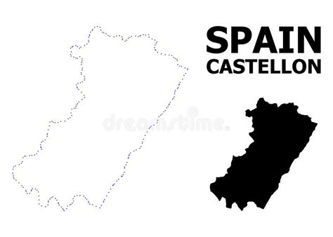 Vector Contour Dotted Map Of Castellon Province With Name Stock Vector