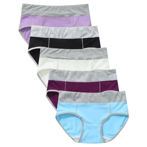 CULOTTE SLIP 5PC femmes patchwork slips culottes sous vêtements culottes bikini slips