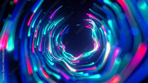 Cycled 3d Animation Abstract Background With Spinning Pink Blue