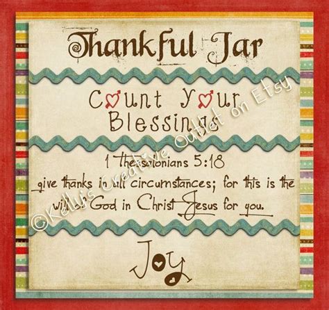 Thankful Jar Blessing Jar Mason Jar Decor Christian Grateful Count Your Blessings