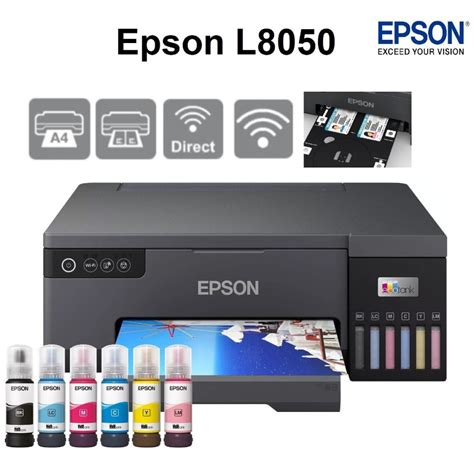 EPSON EcoTank L8050 High Volume 6 Colour A4 Photo Printer 10x15cm ...