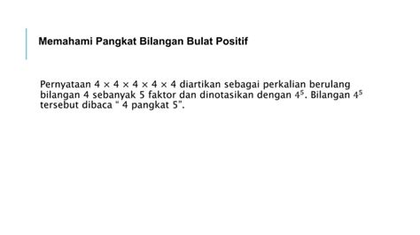 Materi Bilangan Berpangkat Bulat Positif Ppt