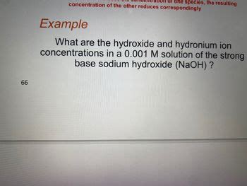 Answered What Are The Hydroxide And Hydronium Bartleby