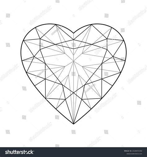 Heart Diamond Tattoo Outline