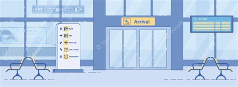 Premium Vector | Airport Arrival Exit, Entrance Gate Flat banner