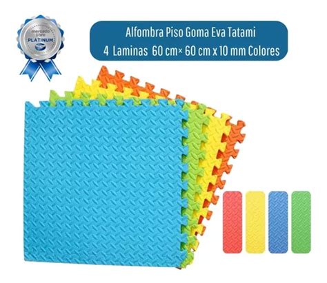 Alfombra Piso Goma Eva Tatami 4 Laminas De 6060cm Colores Cuotas Sin