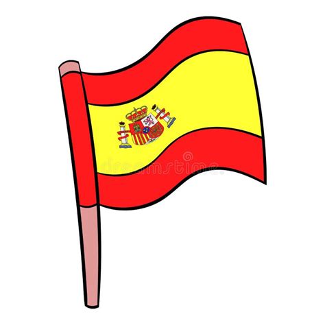 Bandeira De Desenhos Animados Do ícone Da Espanha Ilustração Do Vetor