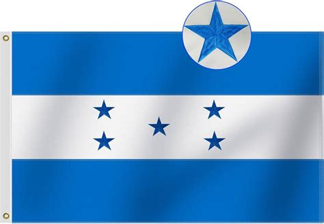 [2024] Honduras Flag 3x5 Ft Blue White Flag With Stars, 48% OFF