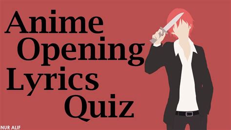 Anime Opening Lyrics Quiz 25 Openings YouTube