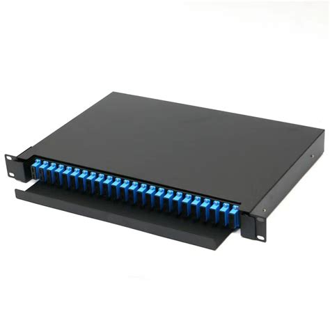 1U Fiber Optic Patch Panel SC 24 Port Swing Out Tray 49 OFF