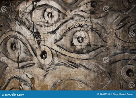 Eyes on the wall stock image. Image of graffiti, artistic - 78400551