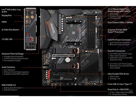 Gigabyte B550 Aorus Elite Ax V2 Am4 Amd B550 Atx Motherboard With Dual M2 Sata 6gbs Usb 32