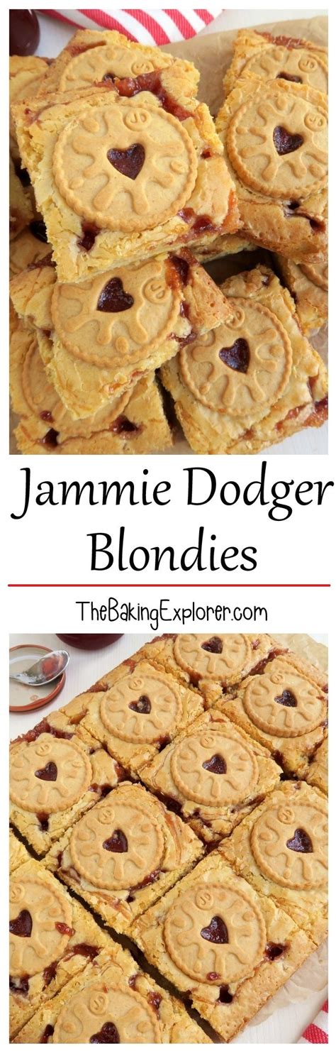 Jammie Dodger Blondies Recipe Tray Bake Recipes Baking Tray Bakes