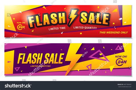 Flash Sale Banners Template Design Stock Vector Royalty Free