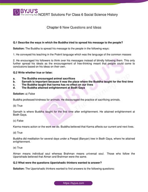 Ncert Solutions For Class History Chapter New Questions And Ideas