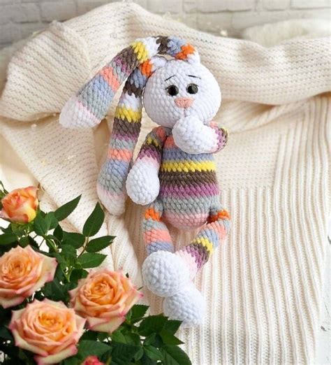 Crochet Rainbow Stripes Bunny Mommy Crochet