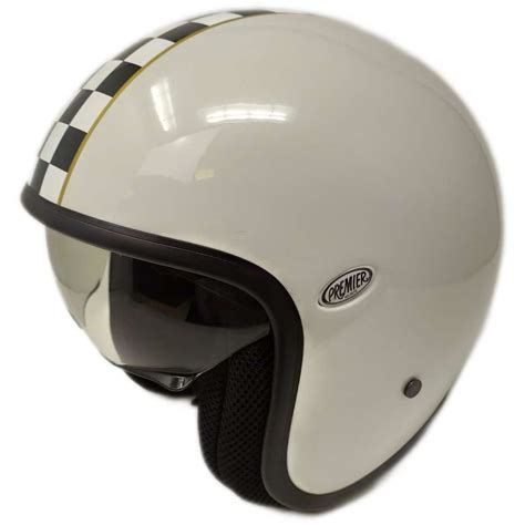 Casco Moto Jet In Fibra Custom Premier VINTAGE CK Bianco Perla Vendita