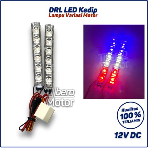 Lampu Variasi Strobo LED 12 Mata Kedap Kedip Strobe Motor Mobil Rotator