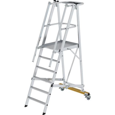 Munk Aluminium Folding Safety Steps Mobile With Sided Platform