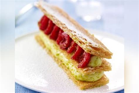 Mille feuille pistache framboise allégé Recette Version Femina