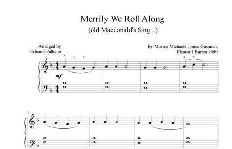 Merrily We Roll Along Old Macdonald S Sing Arr Erlienne Palhano Sheet Music Monroe