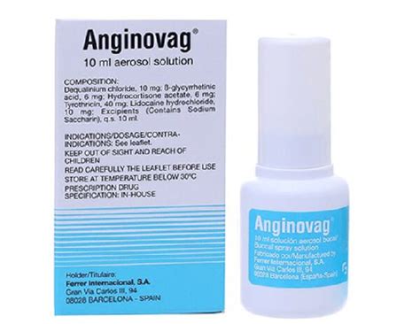 ANGINOVAG 10ML SOLUCION BUCAL SPRAY - Distribuidor de FERRER