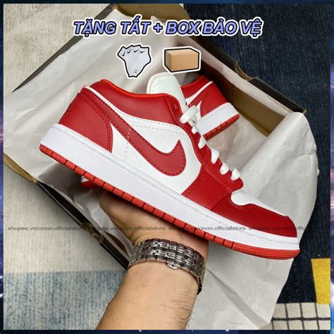 Giày Air Jordan 1 Low Gym Red Nam Nữ Giày Jordan Cổ Thấp Đỏ Trắng Bản Scấp Full Box Bill