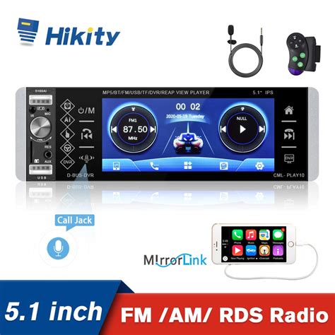 Hikity Autoradio Bluetooth Carplay MP5 First 1Din R Cepteur St R O 4