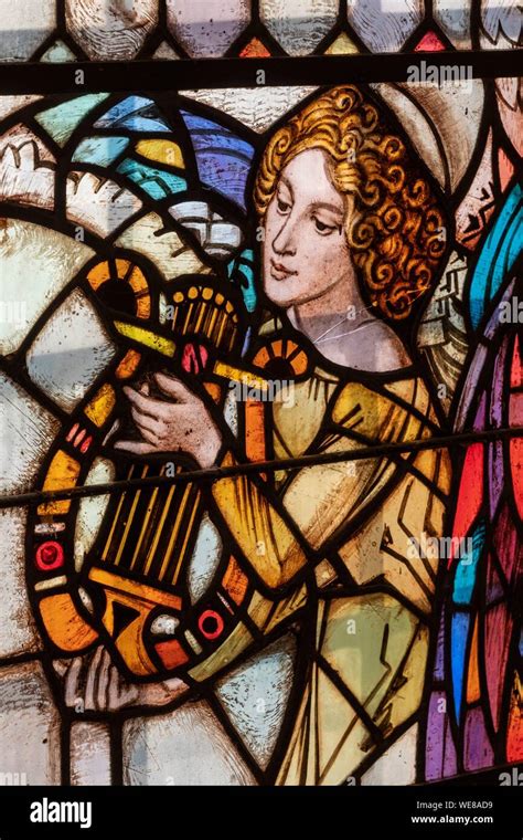 Canada Quebec Province Montreal Notre Dame Cathedral Basilica Stained Glass Lyre Player