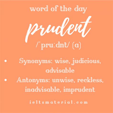 Prudent Word Of The Day For Ielts Speaking And Writing