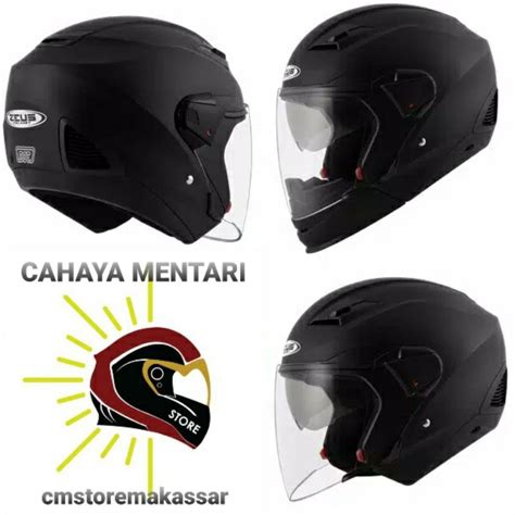 Jual Helm Zeus 611C Modular Matt Black 2 In 1 Full Face And Half Face