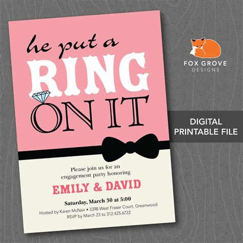 Engagement Party Invitation Template Printable Printable Templates