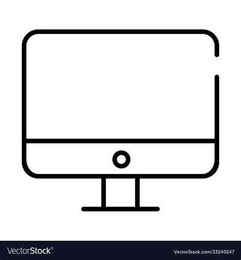 Desktop computer all in one line style icon Vector Image