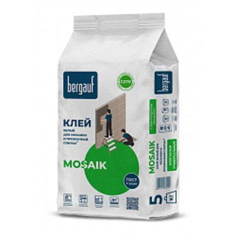 Клей для мрамора и мозаики Bergauf Mosaik белый 5 кг — купить в Санкт ...