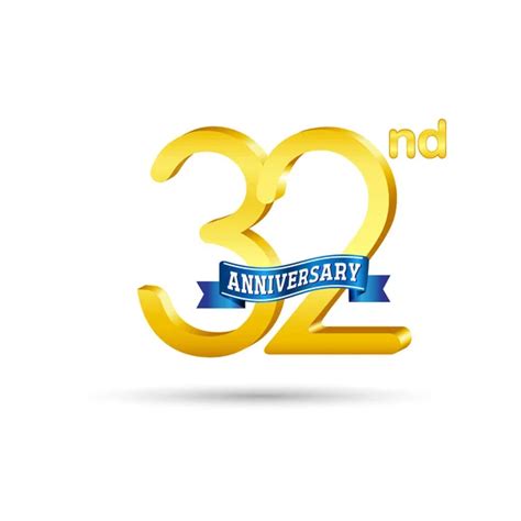 Years Anniversary Logo Blue Ribbon Isolated White Background Stock Vector By ©augustdesign 197907178