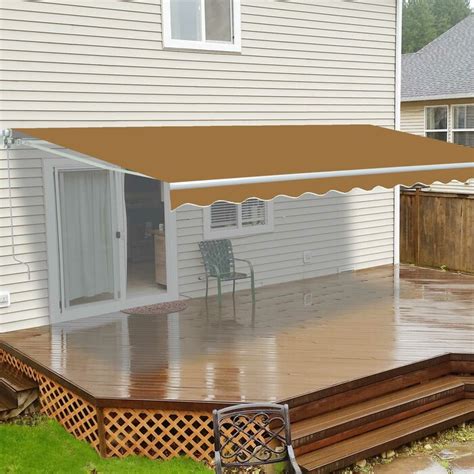 Aleko 10 Ft W X 8 Ft D Retractable Patio Awning And Reviews Wayfair